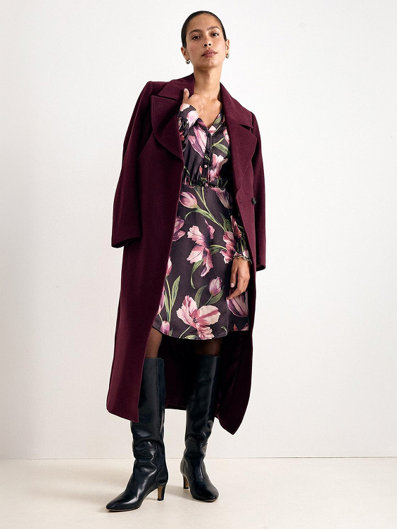 Margot Long Sleeved Printed Floral Mini Dress