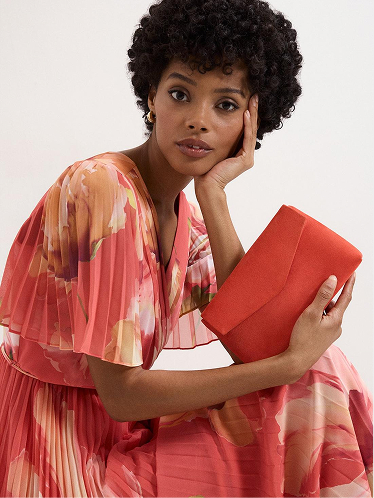 Suede Clutch Bag