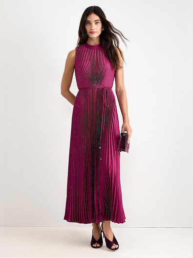 Simara Glitter Pleated Maxi Dress