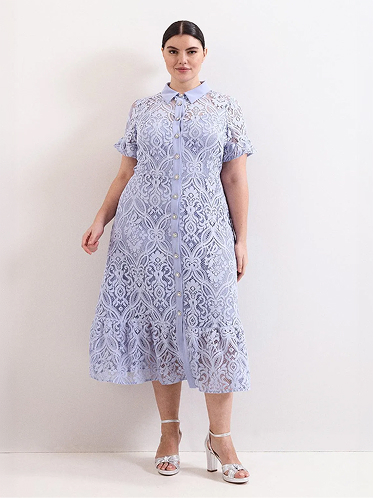 Carmine Lace Midi Dress