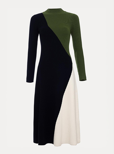 Julie Colourblock Knit Midi Dress