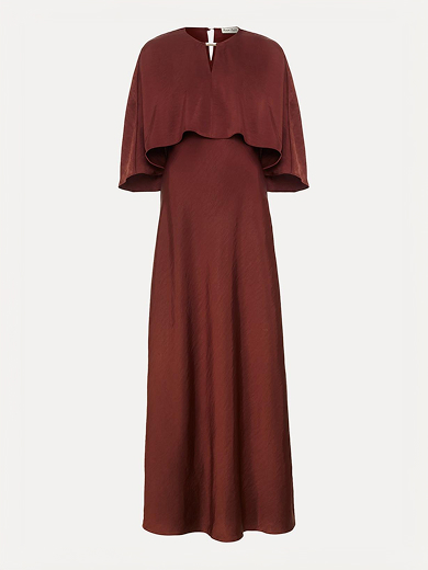 Joni Satin Cape Maxi Dress