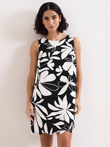 Marta Shift Print Mini Dress
