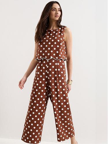  Alia Polka Dot Wide Leg Jumpsuit