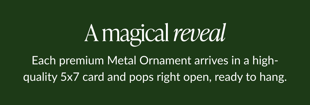 A magical reveal moment from a Lovepop metal ornament card opening into a festive holiday scene