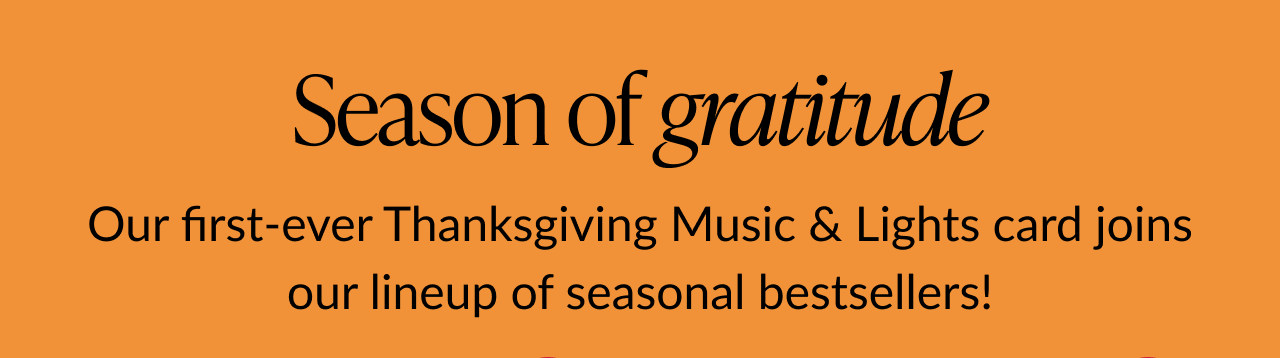 Season of gratitude Thanksgiving collection hero with Give Thanks Turkey, Woodland Wishbone, In All Things Give Thanks, and Happy Thanksgiving Loooooong Card