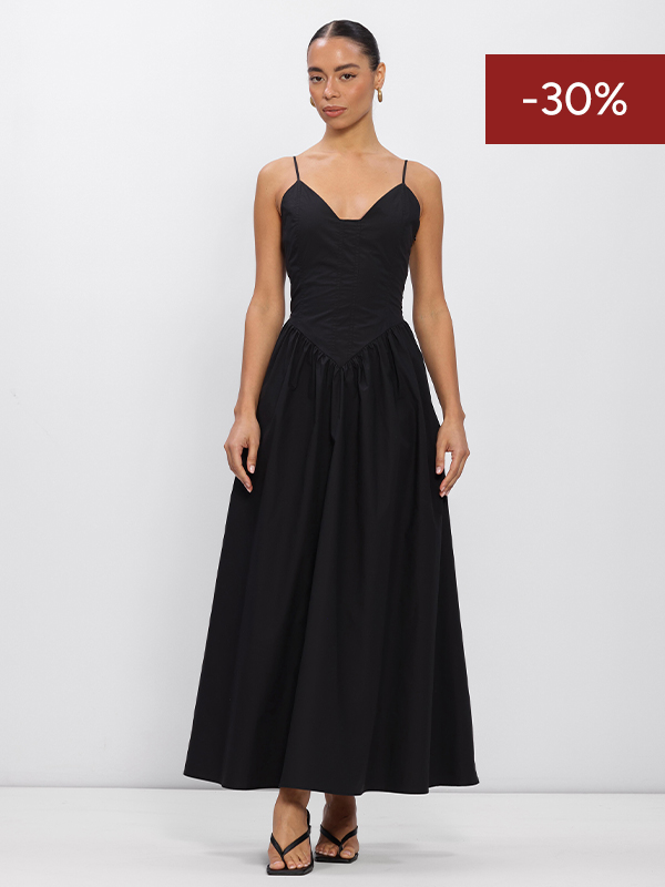 Zwarte Omoda Atelier maxi jurk