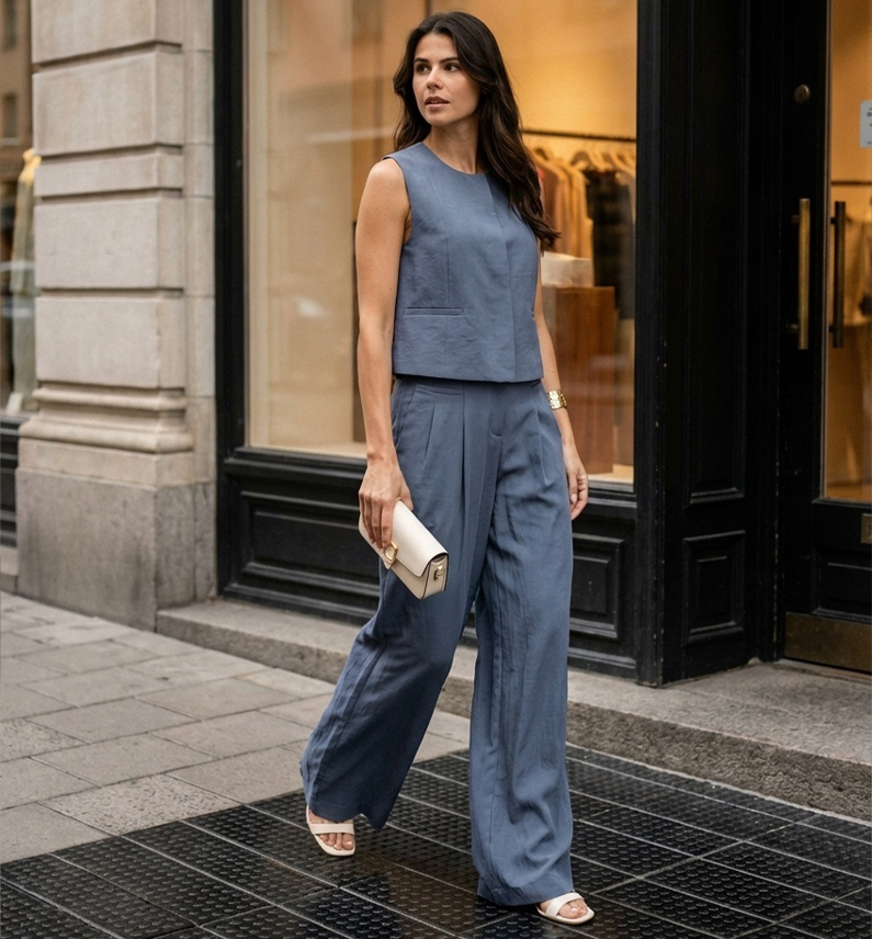 Blauwe gilet Msch Copenhagen