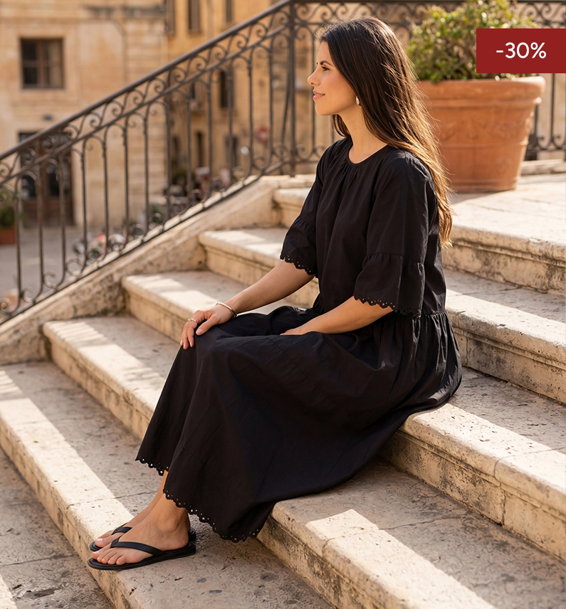 zwarte inwear midi jurk