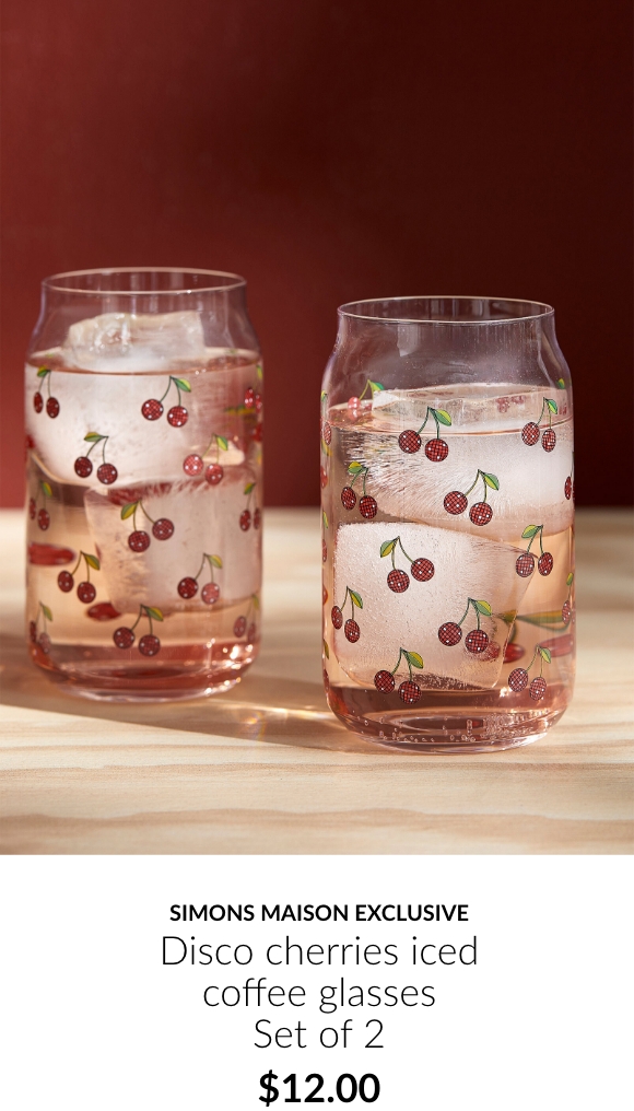 Simons Maison exclusive Disco cherries iced coffee glasses Set of 2	