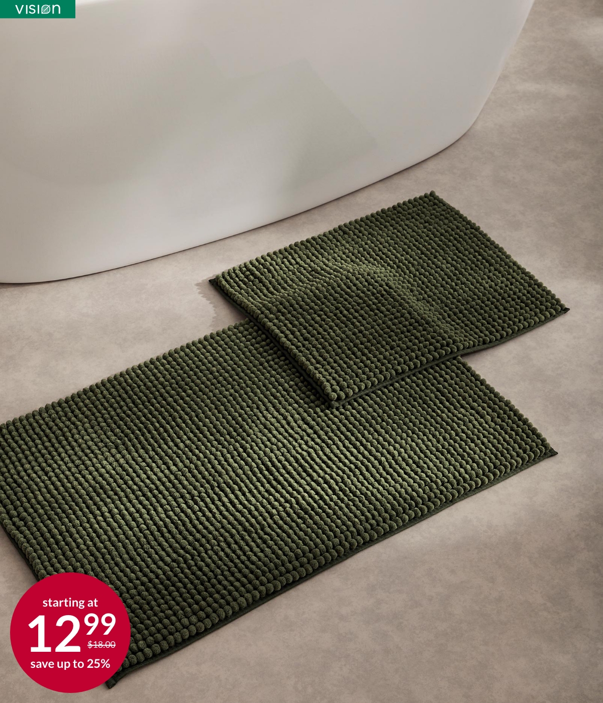 Vision Simons Maison Exclusive Monochrome chenille bath mat starting at 12.00$ instead of 18.00$