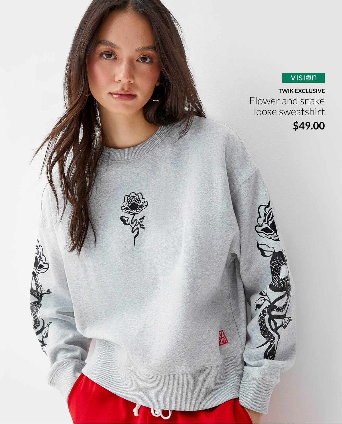 Flower and snake loose sweatshirt at 49$