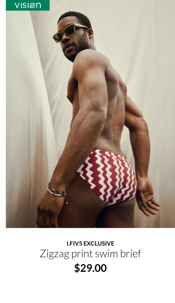 Zigzag print swim brief at 29$