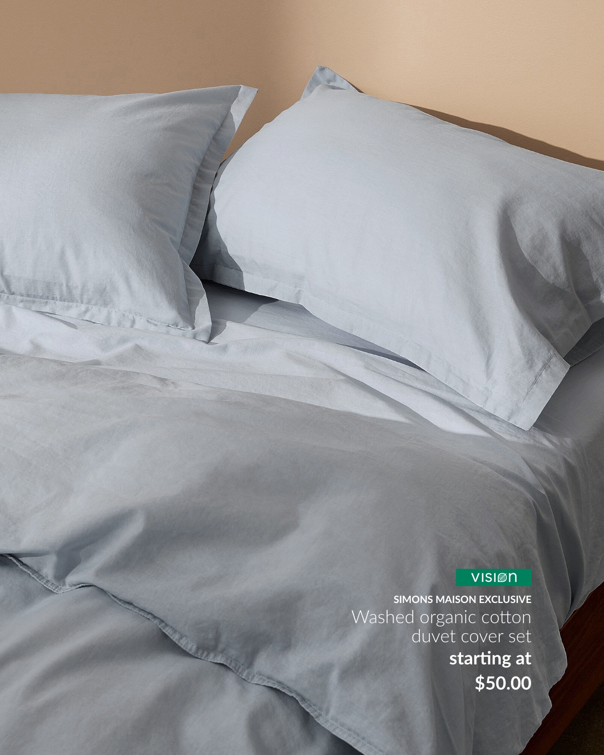 Vision Simons Maison exclusive Washed organic cotton duvet cover set starting at 50$