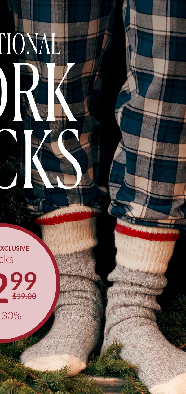 Traditional Work Socks at $12.99 instead of $19