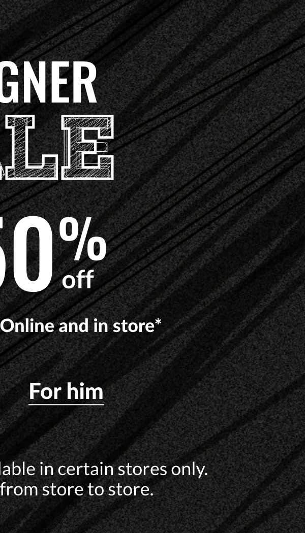 Designer sale up to 50% off for him at Édito Simons