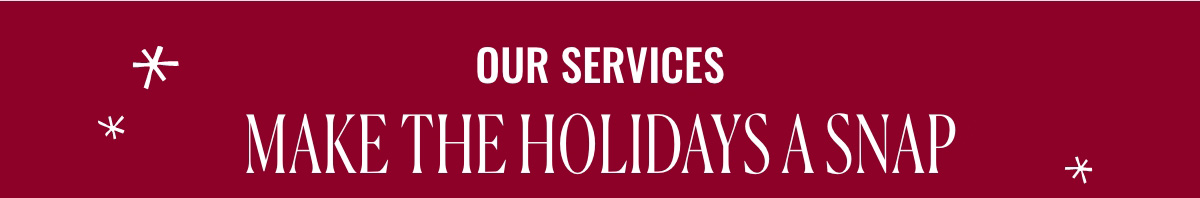 Our Services Make the Holidays a Snap