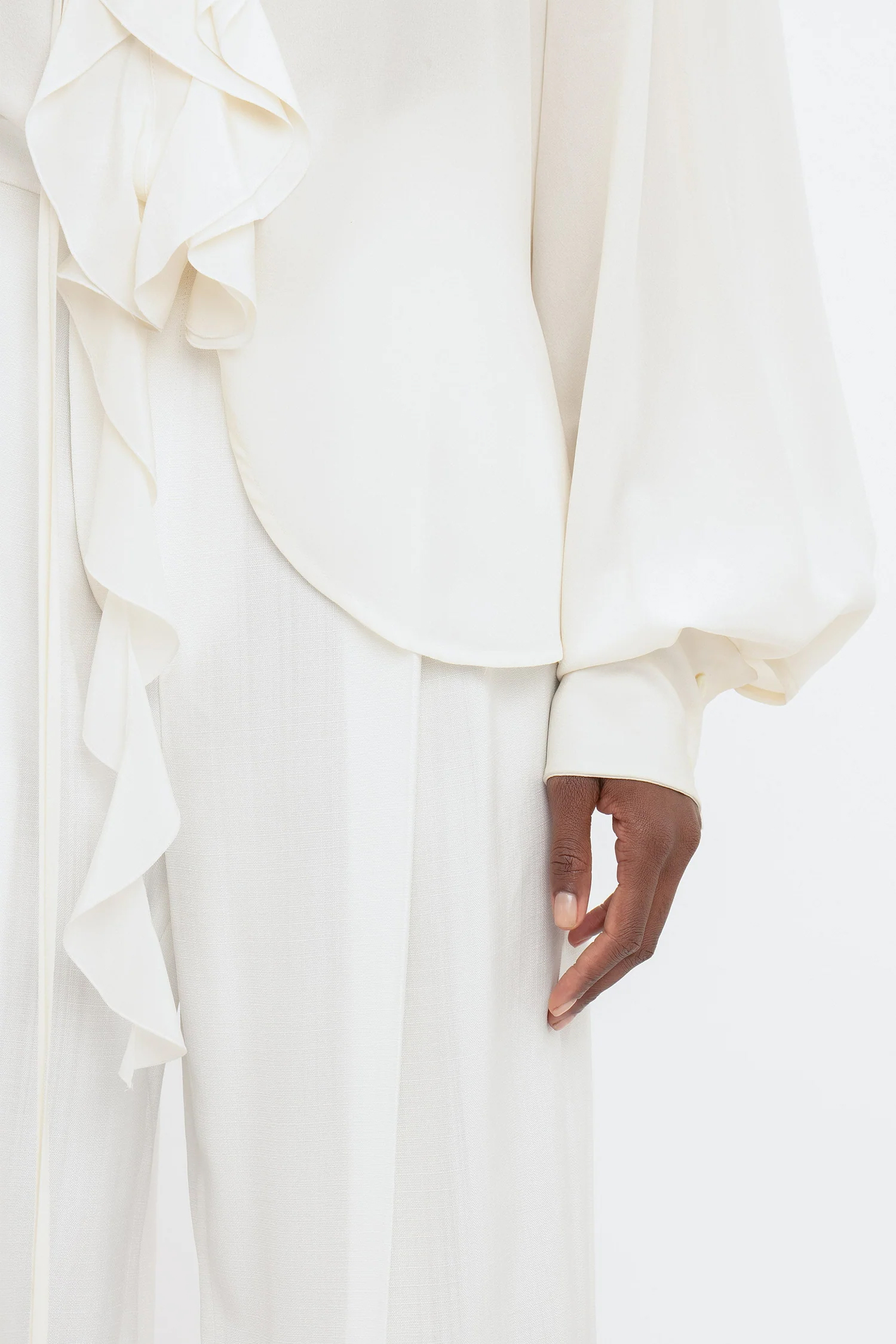Wide leg trouser in White