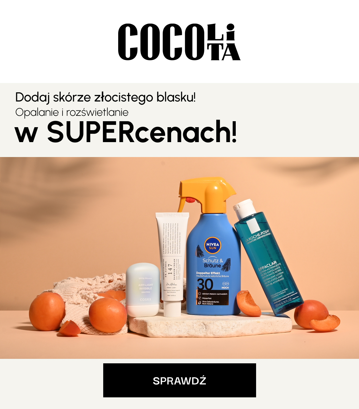 Dodaj skórze złocistego blasku! Opalanie i rozświetlanie w SUPERcenach