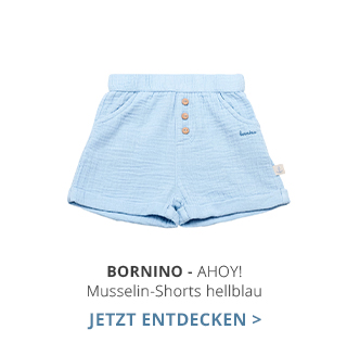 Bornino - Ahoy!  Musselin-Shorts hellblau