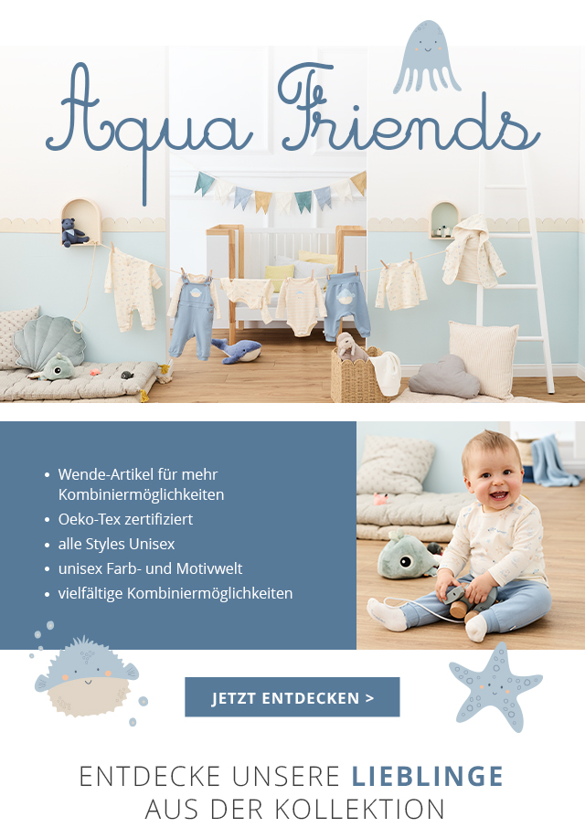 Aqua Friends - Wende-Artikel, Oeko-Tex zertifiziert, Unisex, viele Kombiniermöglichkeiten