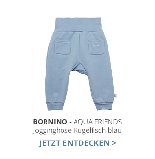 Bornino - Aqua Friends  Jogginghose mit Po-Applikation Kugelfisch blau