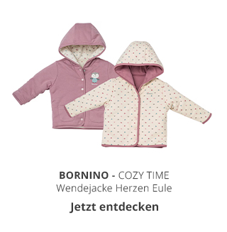 Bornino - Cozy Time Wendejacke Herzen Eule altrosa/natur