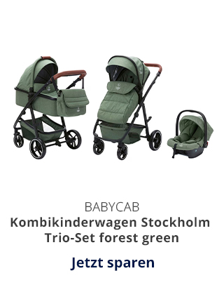babycab - Kombikinderwagen Stockholm Trio-Set (2024) inkl. i-Size Babyschale und Wickeltasche - forest green