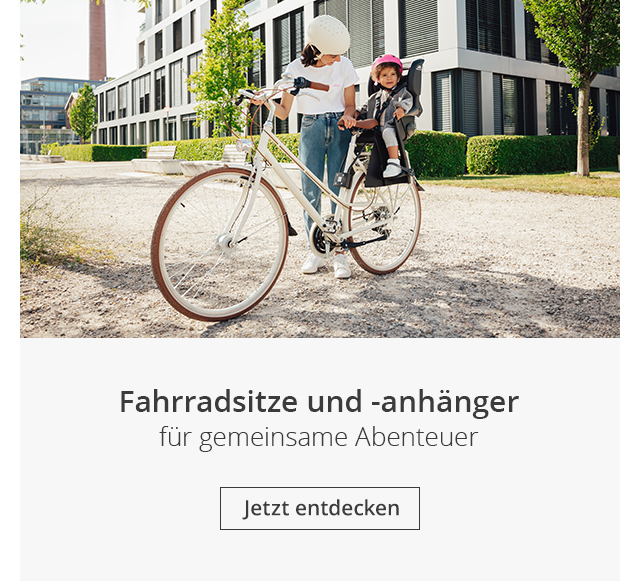 Fahrradsitze und -anhänger für gemeinsame Abenteuer