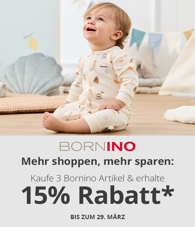 Mehr shoppen, mehr sparen: Kaufe 3 BORNINO Artikel & erhalte 15% Rabatt* auf alle BORNINO Produkte im Warenkorb - Nur bis zum 29. März 