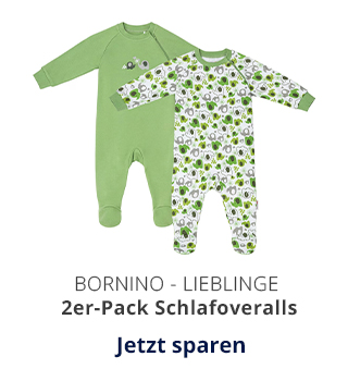 2er-Pack Schlafoveralls Elefant grün