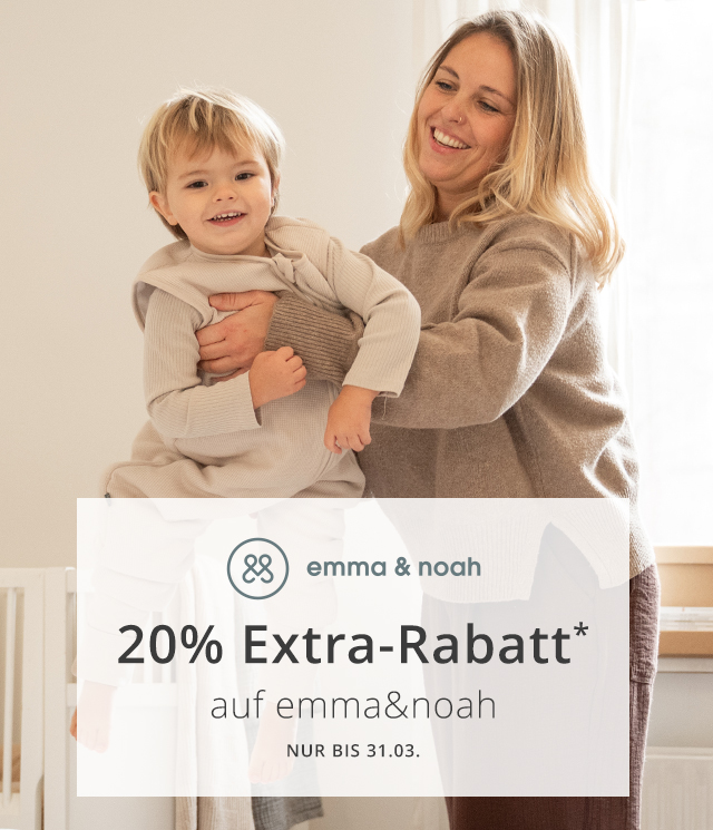 Nur heute & morgen  -  20% Extra-Rabatt* auf emma & noah  - Jetzt Sortiment entdecken!