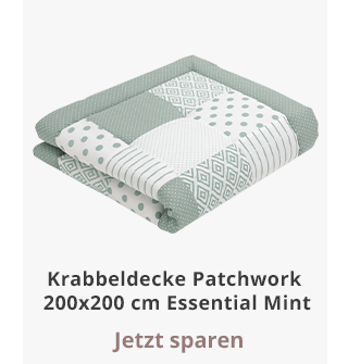 emma & noah - Krabbeldecke Patchwork 200x200 cm Essential Mint