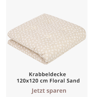 emma & noah - Krabbeldecke 120x120 cm Floral Sand