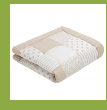 emma & noah  - Krabbeldecke Patchwork 120x120 cm Essential Beige