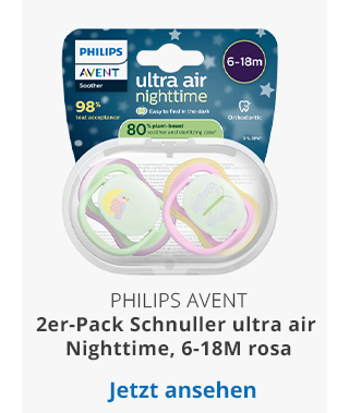 Philips Avent - 2er-Pack Schnuller ultra air Nighttime, 6-18M rosa