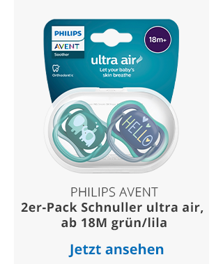 Philips Avent - 2er-Pack Schnuller ultra air, ab 18M grün/lila