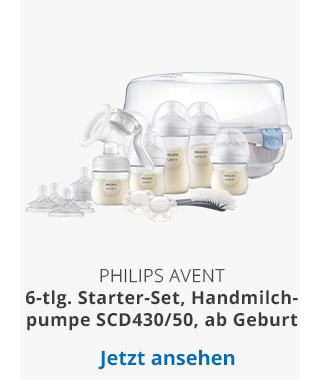Philips Avent - 6-tlg. Starter-Set, Handmilchpumpe SCD430/50, ab Geburt