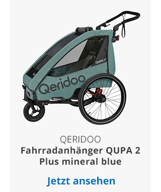 Qeridoo - Fahrradanhänger QUPA 2 Plus mineral blue