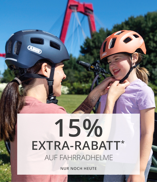 Nur noch heute - 15% Rabatt* auf Fahrradhelme