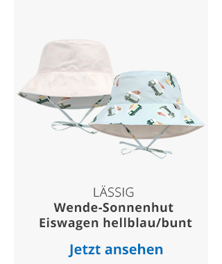 Lässig - Wende-Sonnenhut mit UV-Schutz Eiswagen hellblau/bunt