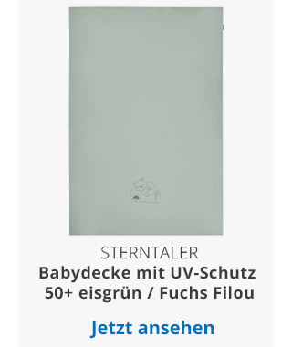 Sterntaler -  Babydecke mit UV-Schutz 50+ mit Druck eisgrün / Fuchs Filou