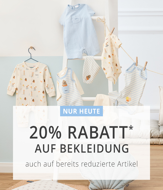 Nur heute - 20% Rabatt* auf Bekleidung - aufauf bereitsreduzierte Artikel