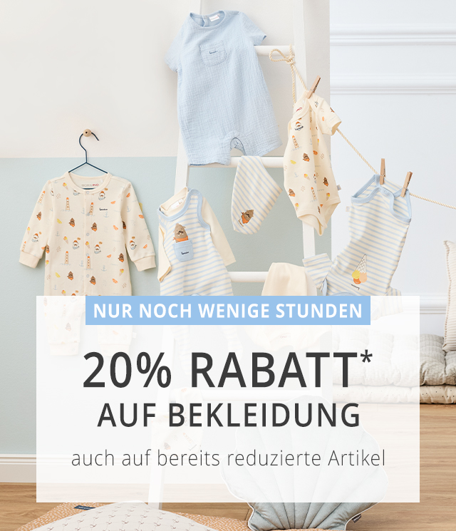 Nur heute - 20% Rabatt* auf Bekleidung - aufauf bereitsreduzierte Artikel