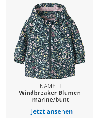 NAME IT - Windbreaker mit abnehmbarer Kapuze Blumen marine/bunt
