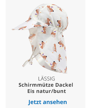 Lässig - Schirmmütze mit Nacken- und UV-Schutz Dackel Eis natur/bunt