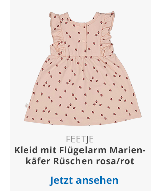 Feetje - Kleid mit Flügelarm Marienkäfer Rüschen rosa/rot