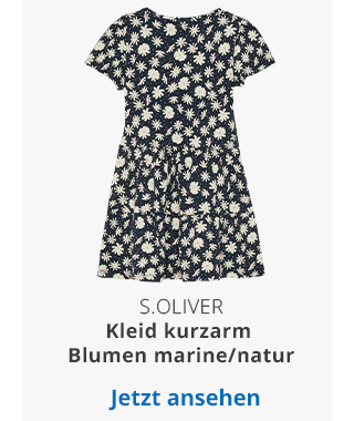 s.Oliver  - Kleid kurzarm Blumen marine/natur