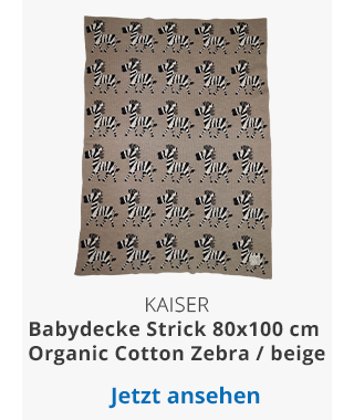Kaiser - Babydecke Strick 80x100 cm Organic Cotton Zebra / beige