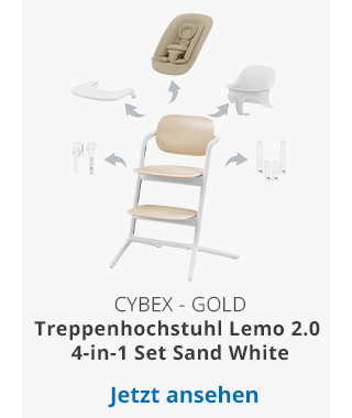 Cybex - GOLD  Treppenhochstuhl Lemo 2.0 4-in-1 Set Sand White